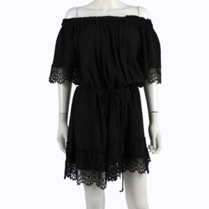 City Chic Black Off-Shoulder Lace Dress
